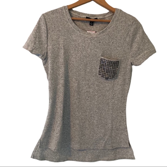 Tee with Decorative Metal Studded Pocket - Picture 2 of 6